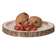 VINTIQUEWISE Natural Wooden Bark Round Slice 12-inch Tray, Rustic Table Charger Centerpiece QI004388.12